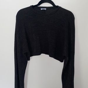 Cropped TOBI sweater with bell sleeves